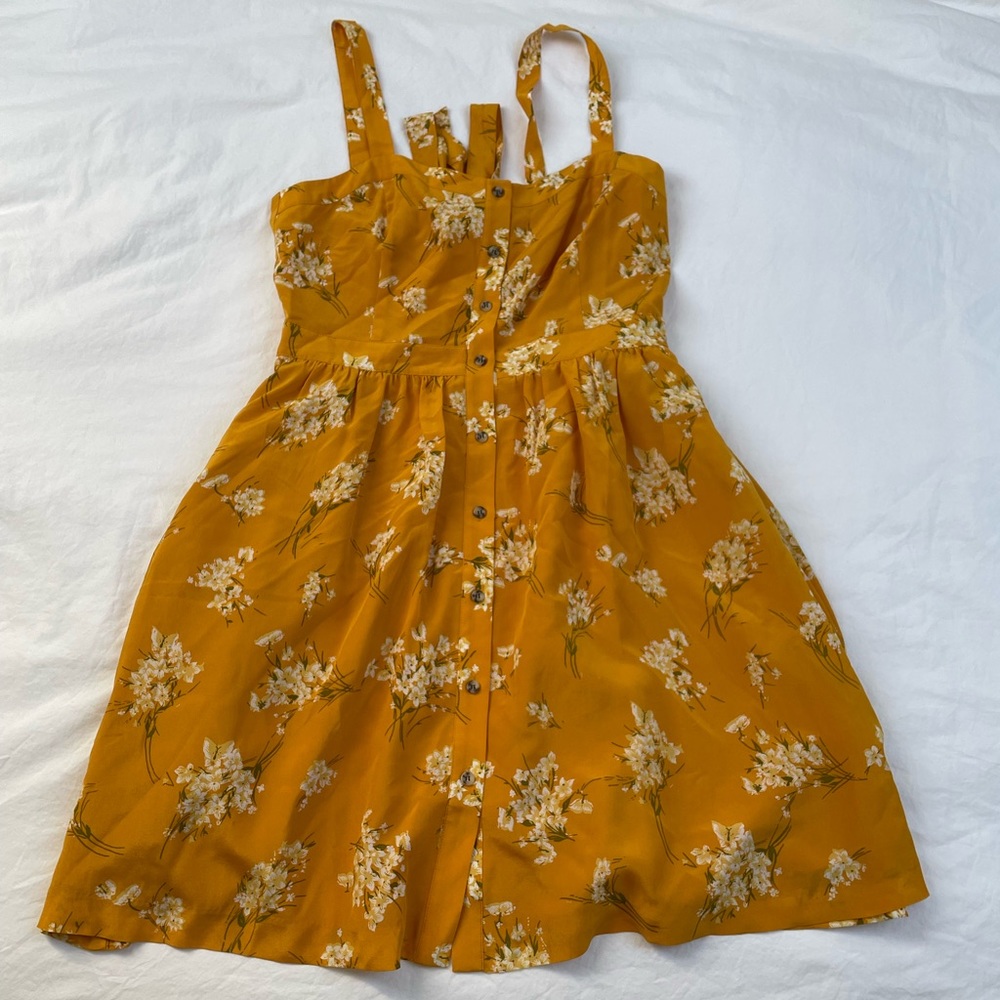 Madewell Silk Fleur Bow-Back Dress